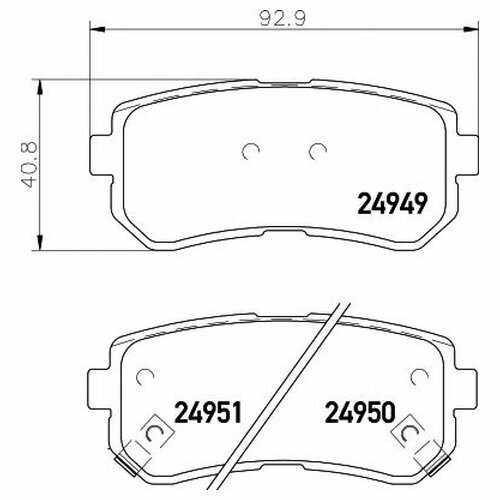 Комплект задних тормозных колодок Textar 2494901 для Hyundai i20