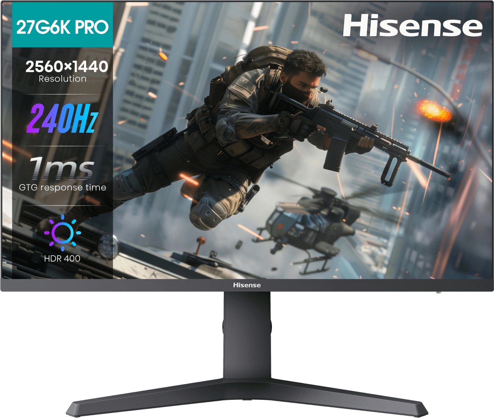 Монитор Hisense 27" 27G6K-PRO черный IPS LED 1ms 16:9 HDMI матовая 1000:1 320cd 2560x1440 240Hz FreeSync Premium DP 2K