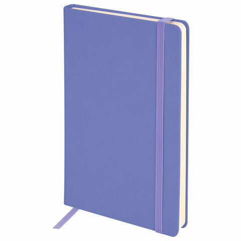 Скетчбук, слоновая кость 140 г/м2 130х210 мм, 80 л, Кожзам, резинка, BRAUBERG ART CLASSIC, пастель сиреневый, 116879