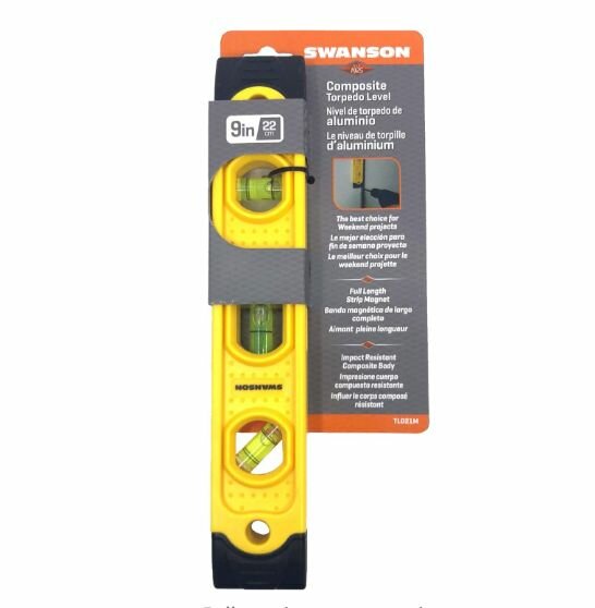 Уровень магнитный Торпедо с резиновыми наконечниками 22 см Swanson Savage TL021M