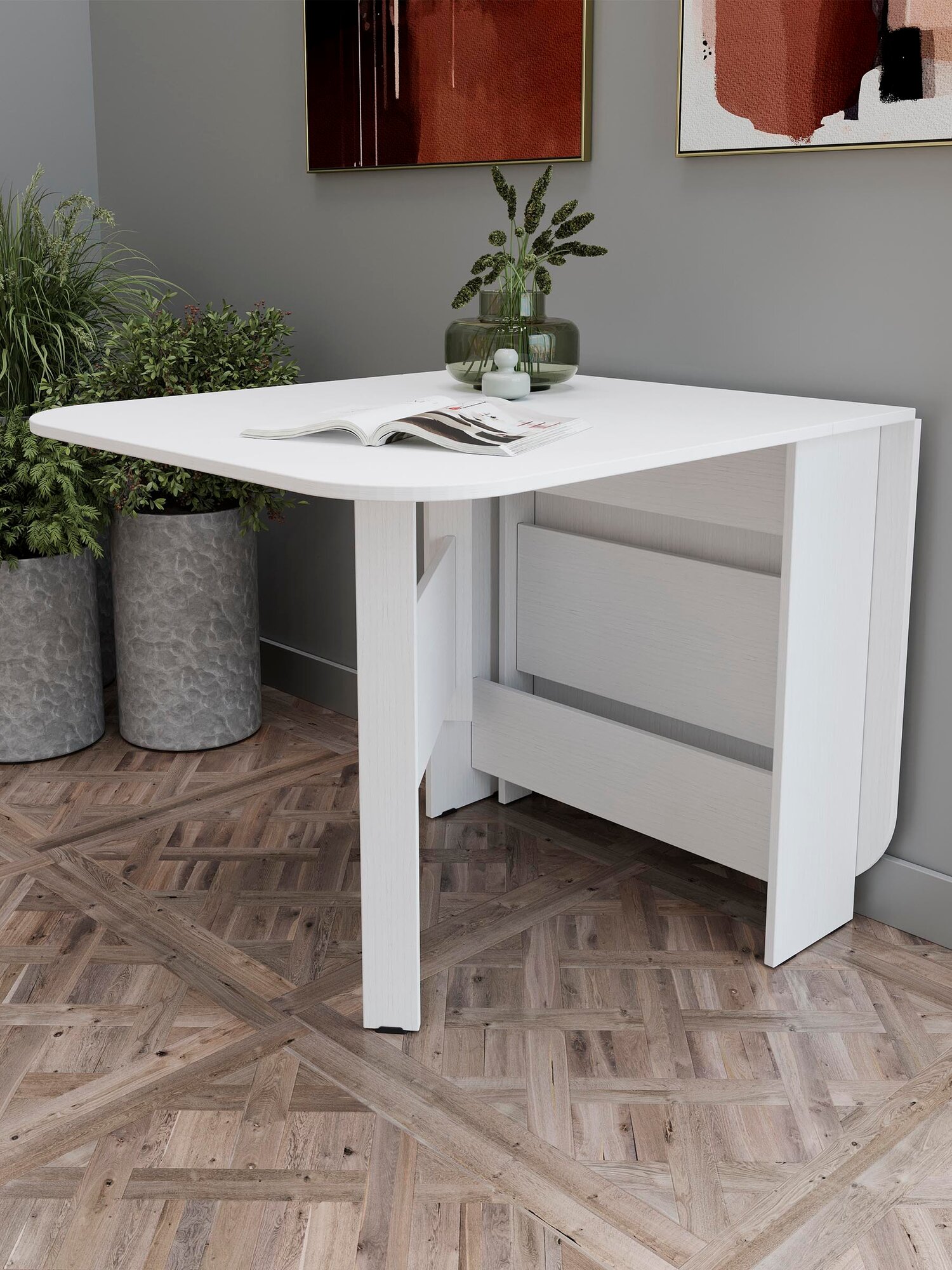 Стол-книжка ТриЯ Т1, современный стиль, ЛДСП, белый, 23,2x80 см