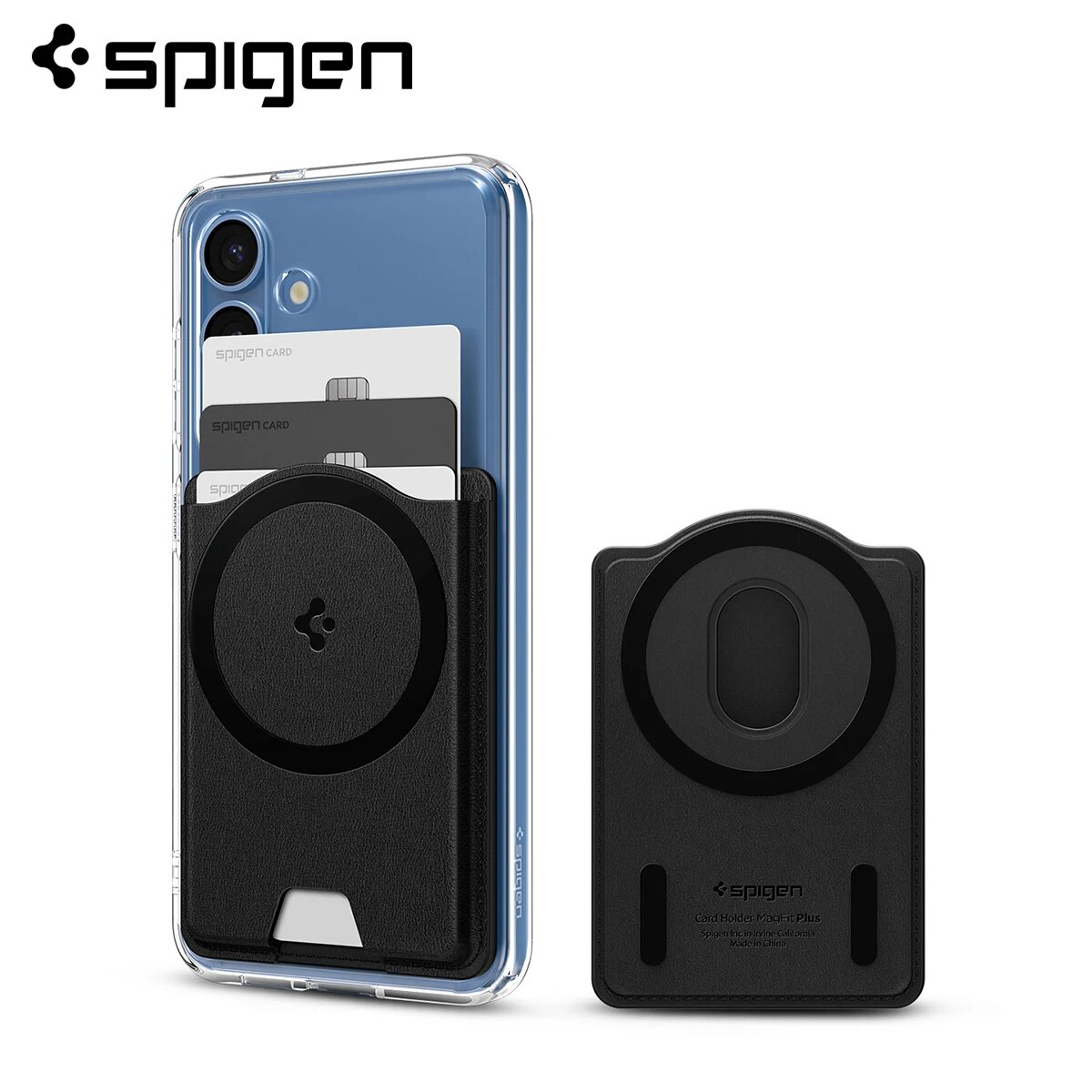 Держатель для карт Spigen MagSafe Valentinus MagFit+ для Galaxy серии S25, Black — фото 1
