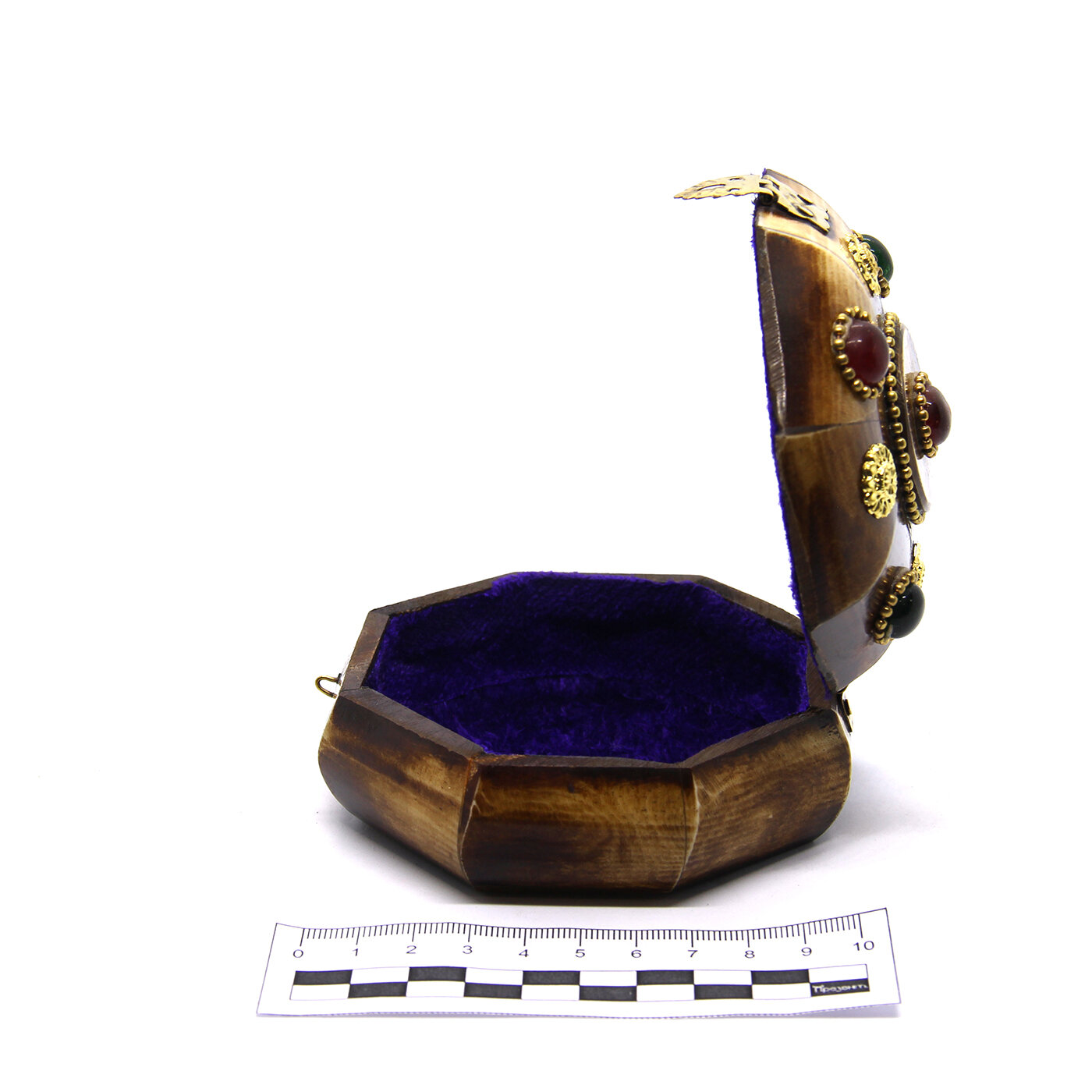 Ларец-сундучок из кости, 8 граней, ручная работа, 10х10х6 см. Индия — фото 1