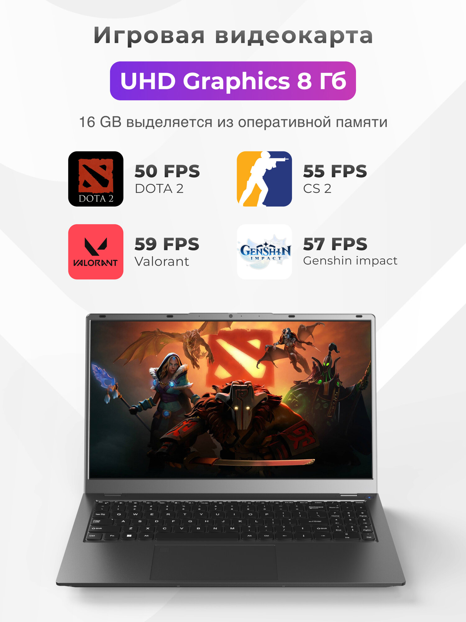 Ноутбук игровой DIVAO 15,6 Intel Core i5 1240P 12 ядерный RAM 32 Гб SSD 1 Тб Windows 11 — фото 1