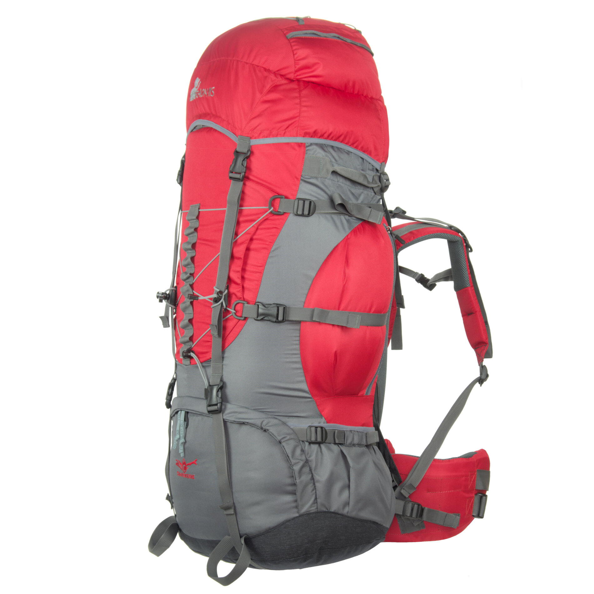 Рюкзак туристический фараон 115+7 литров Красный Снаряжение