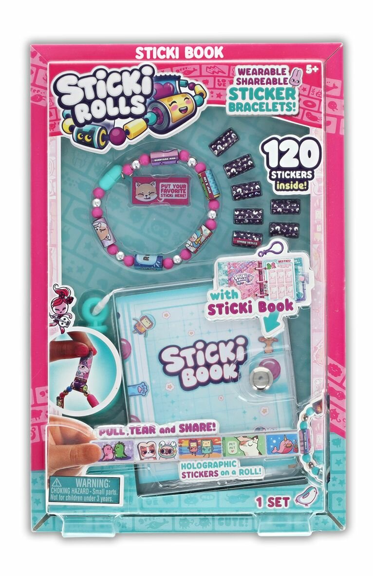 Игровой набор Sticki Rolls стикер-альбом, браслет, 120 наклеек,