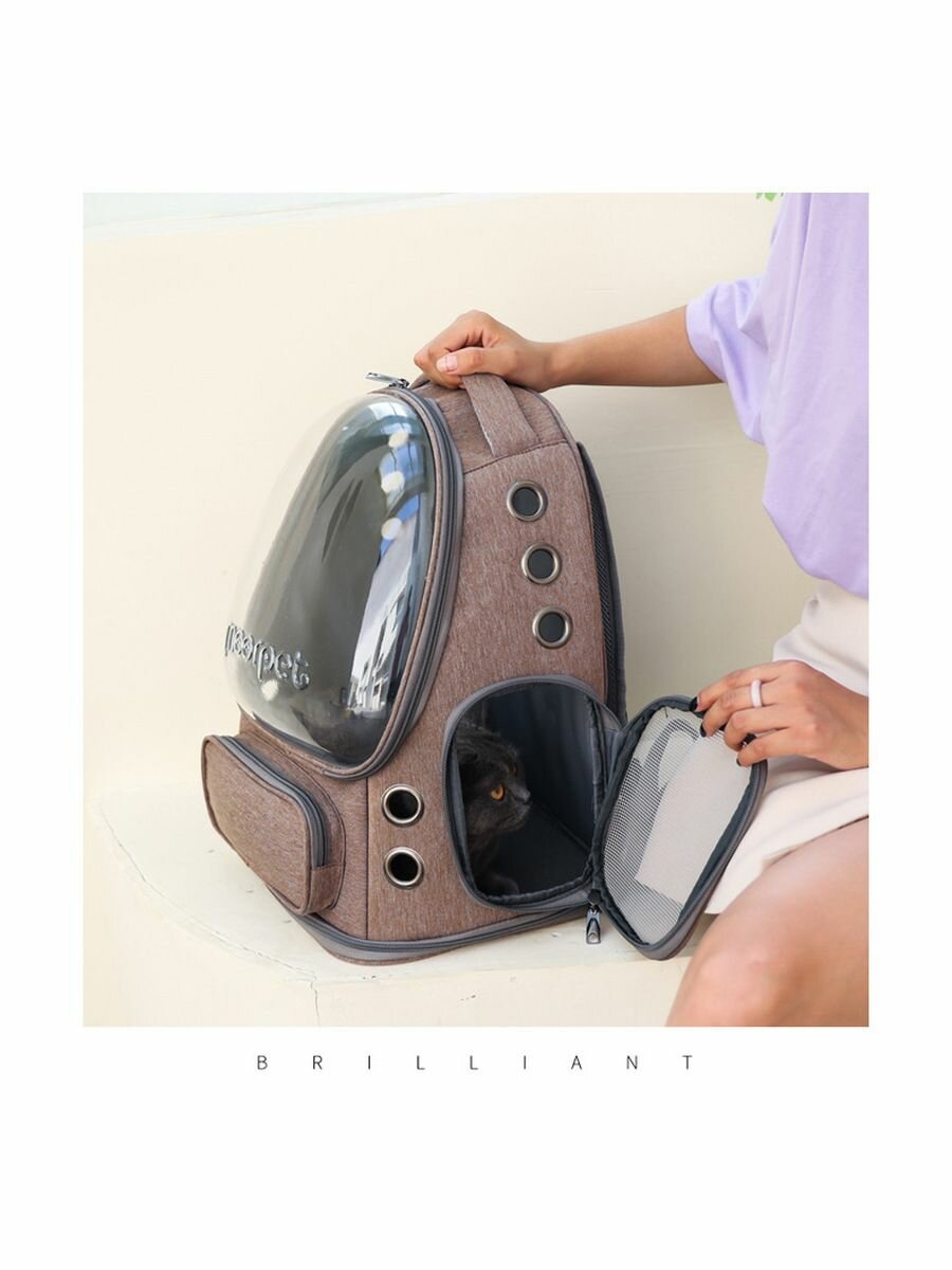 Изображение Xiaomi Переноска сумка для кошек и собак мелких пород пластиковый рюкзак с иллюминатором