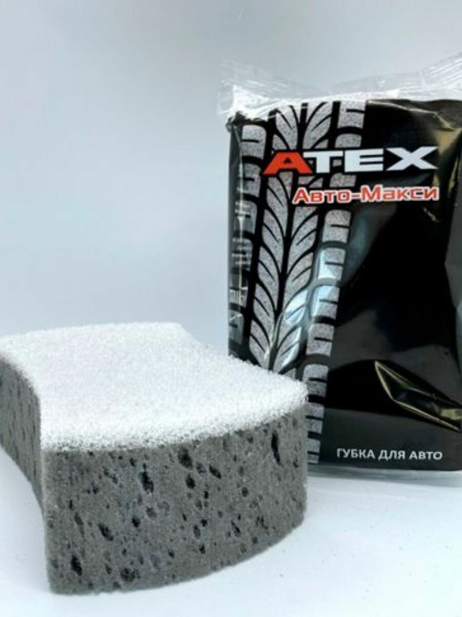 Губка для мытья автомобиля большая  19 5х12х7см  поролон фибра