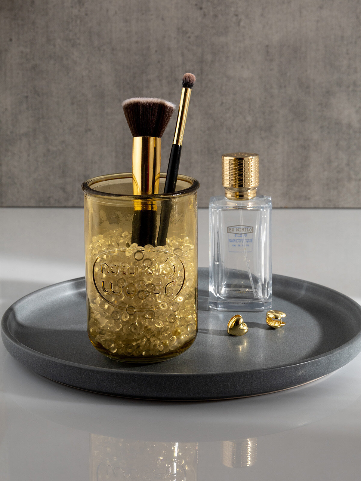 Стакан интерьерный универсальный DeNASTIA Water, 8x12см, 400мл, желтый — фото 1