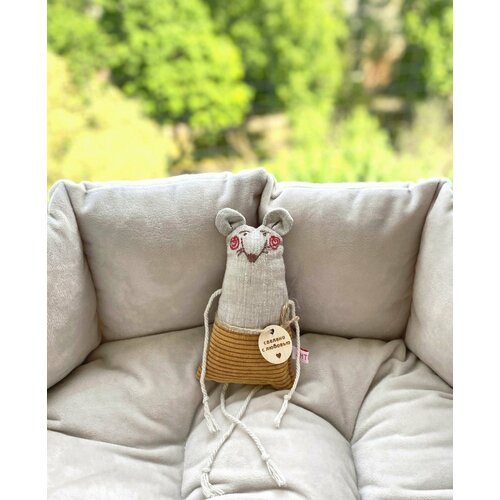 Игрушка для кошек AHTEЙKA Мышка с кошачьей мятой и погремушкой