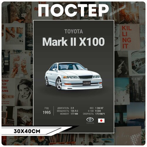 Постеры на стену Авто Toyota Mark II X100 КРАСНИКОВА