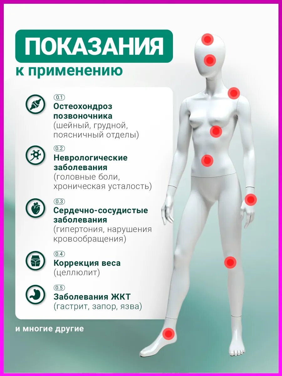 Аппликатор ляпко для спины для массажа тела валик для лица универсальный, зеленый — фото 1