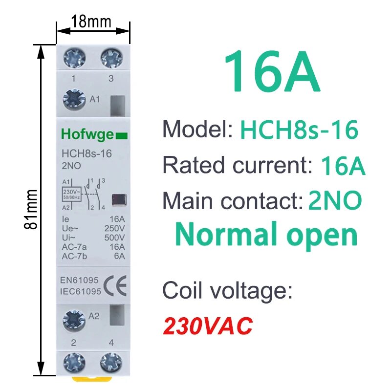 Контактор HOFWGE HCH8s-25 220В