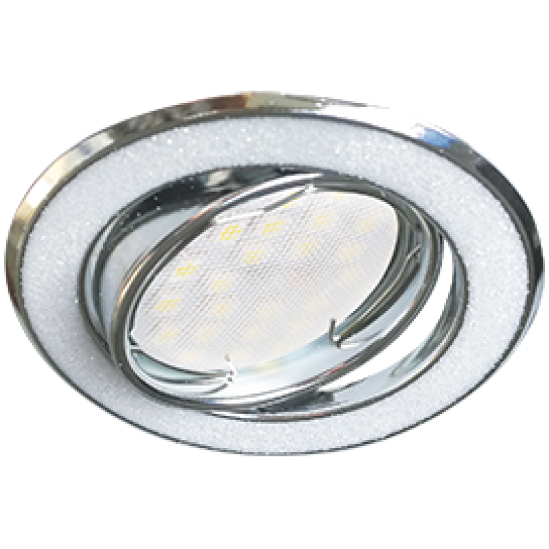 Светодиодные LED панели Ecola MR16 DL39 GU5 3 Светильник встр литой поворотный Круг под стеклом Белый блеск/Хром 23x88 FW1614EFY