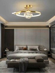 Люстра Infinity LUX, потолочный, LED, золотая, 35Вт, 3режима, 3000-6000К