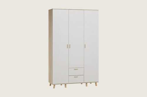 Изображение товара Распашной шкаф для одежды Divan.ru Пронто-3-150-220 Плйвоод Белый, 150х50х220 см, 3 двери