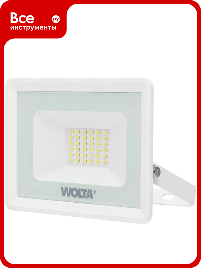 Светодиодный прожектор Wolta 5700K 30 W SMD IP 65 цвет белый слим WFL-30W\/06W WFL-30W/06W