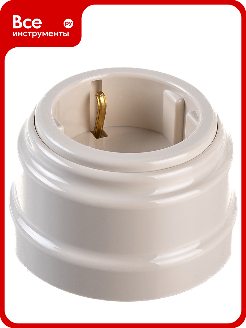 Розетка Bylectrica РА16 0202 1 местная с зазем  контактом 16А ОУ  серия ретро  бежевый