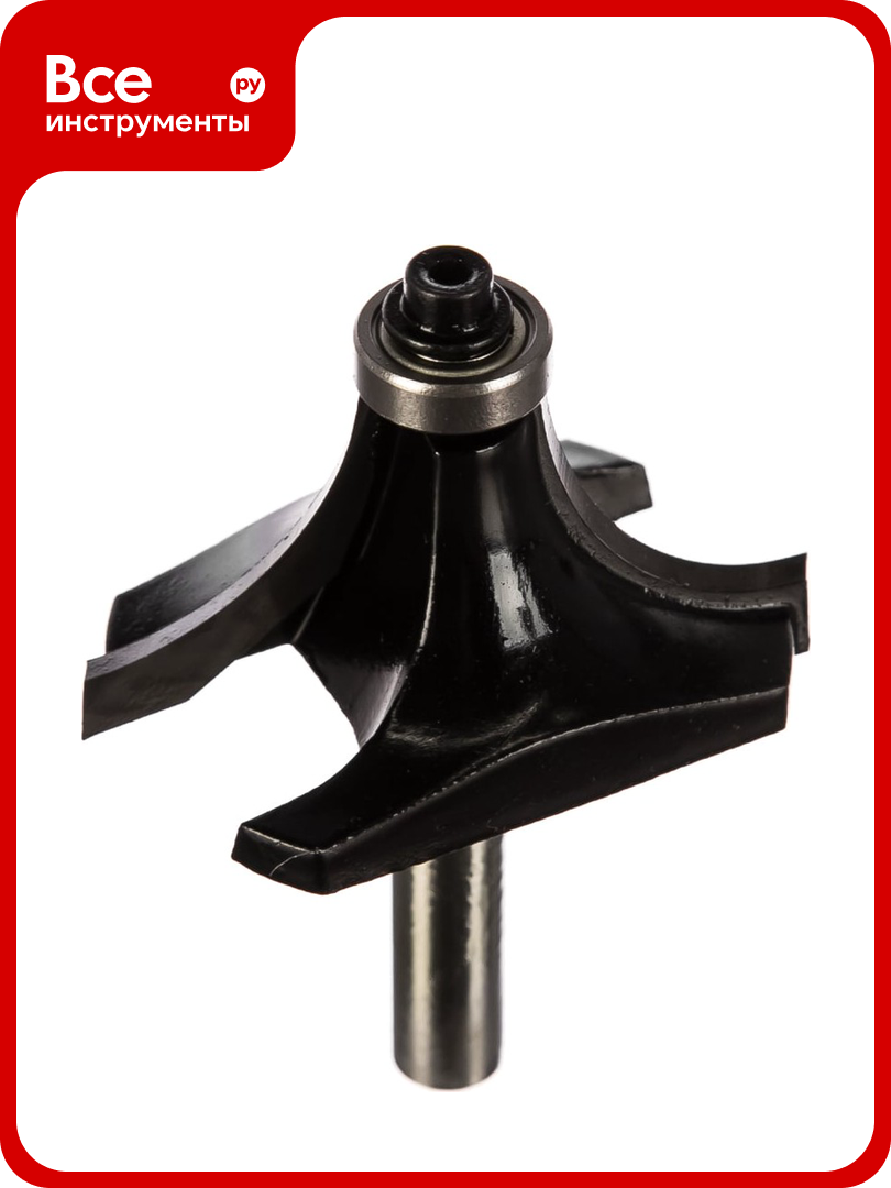 Фреза кромочная калевочная с нижним подшипником серия 1017 (50x25 мм; R18 мм; хвостовик 8 мм) Росомаха 801712