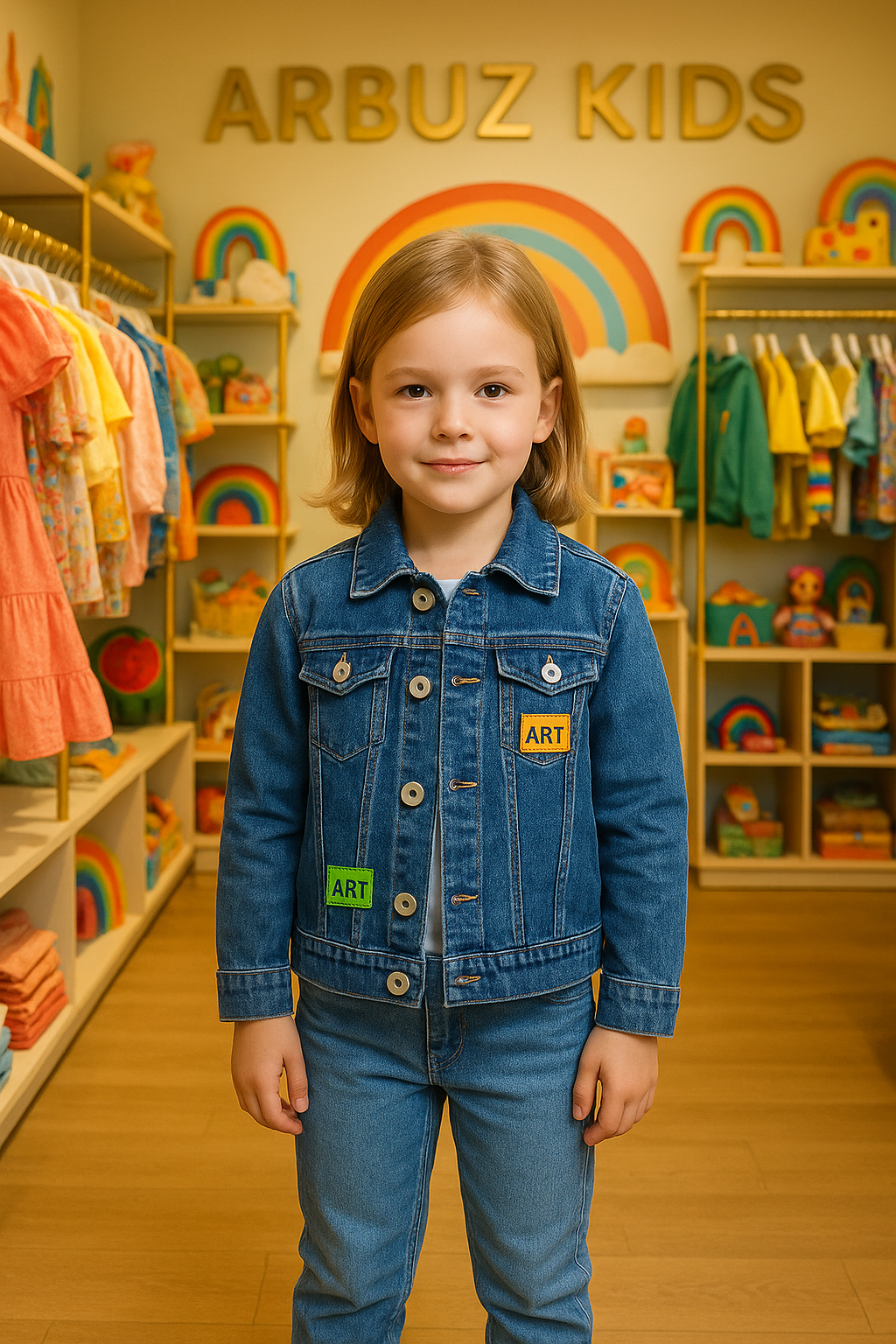 Куртка джинсовая Детская джинсовка с нашивками ART — стиль и комфорт, размер 11, синий — фото 1