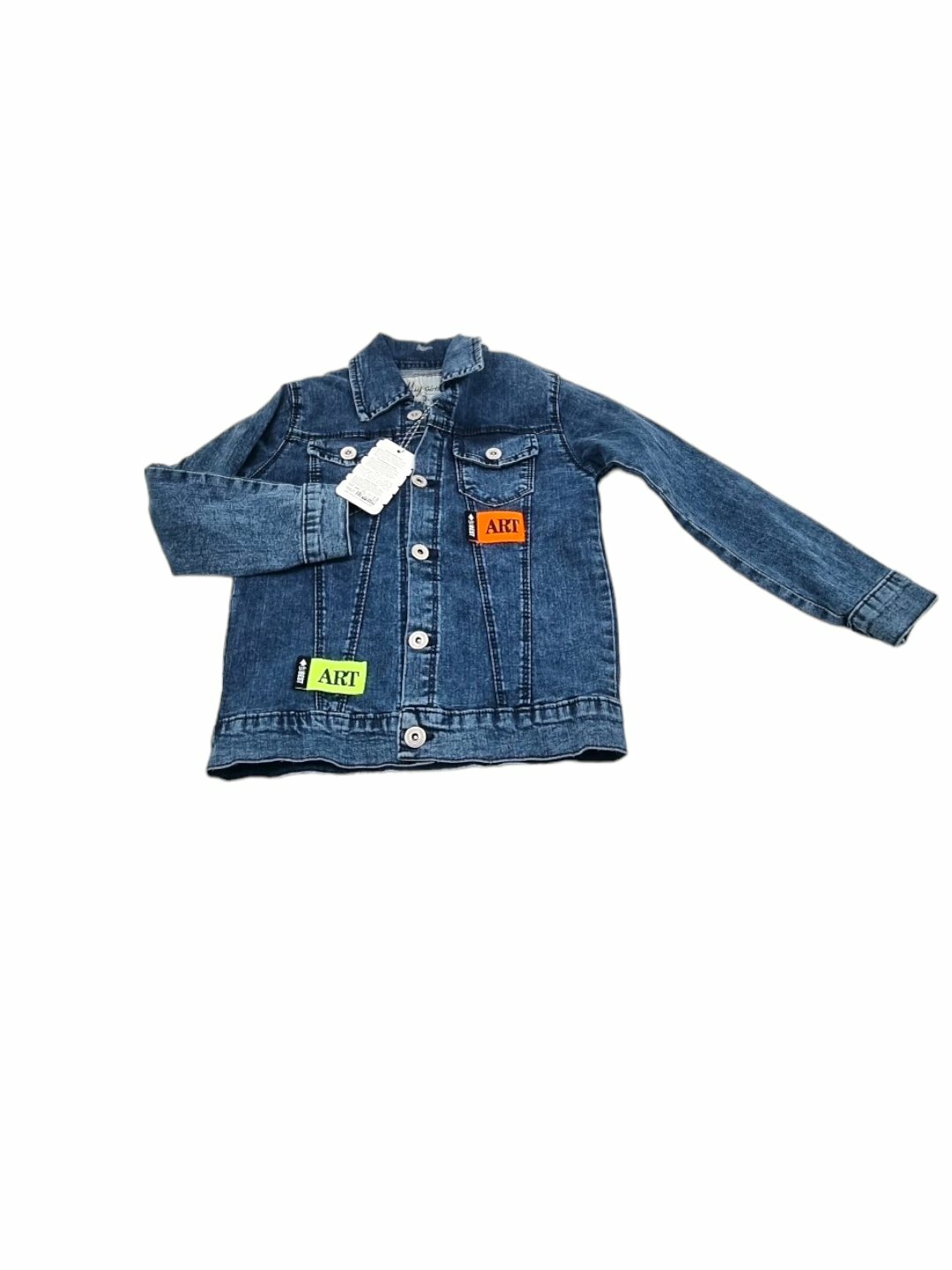 Куртка джинсовая Детская джинсовка с нашивками ART — стиль и комфорт, размер 11, синий — фото 1