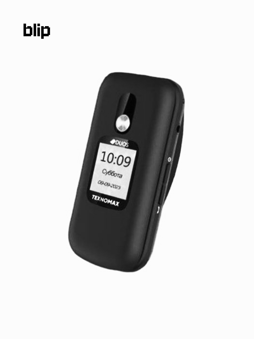 Телефон Texno Max Gusto Duos, для детей, два экрана, пластик, 1000mAh, черный — фото 1