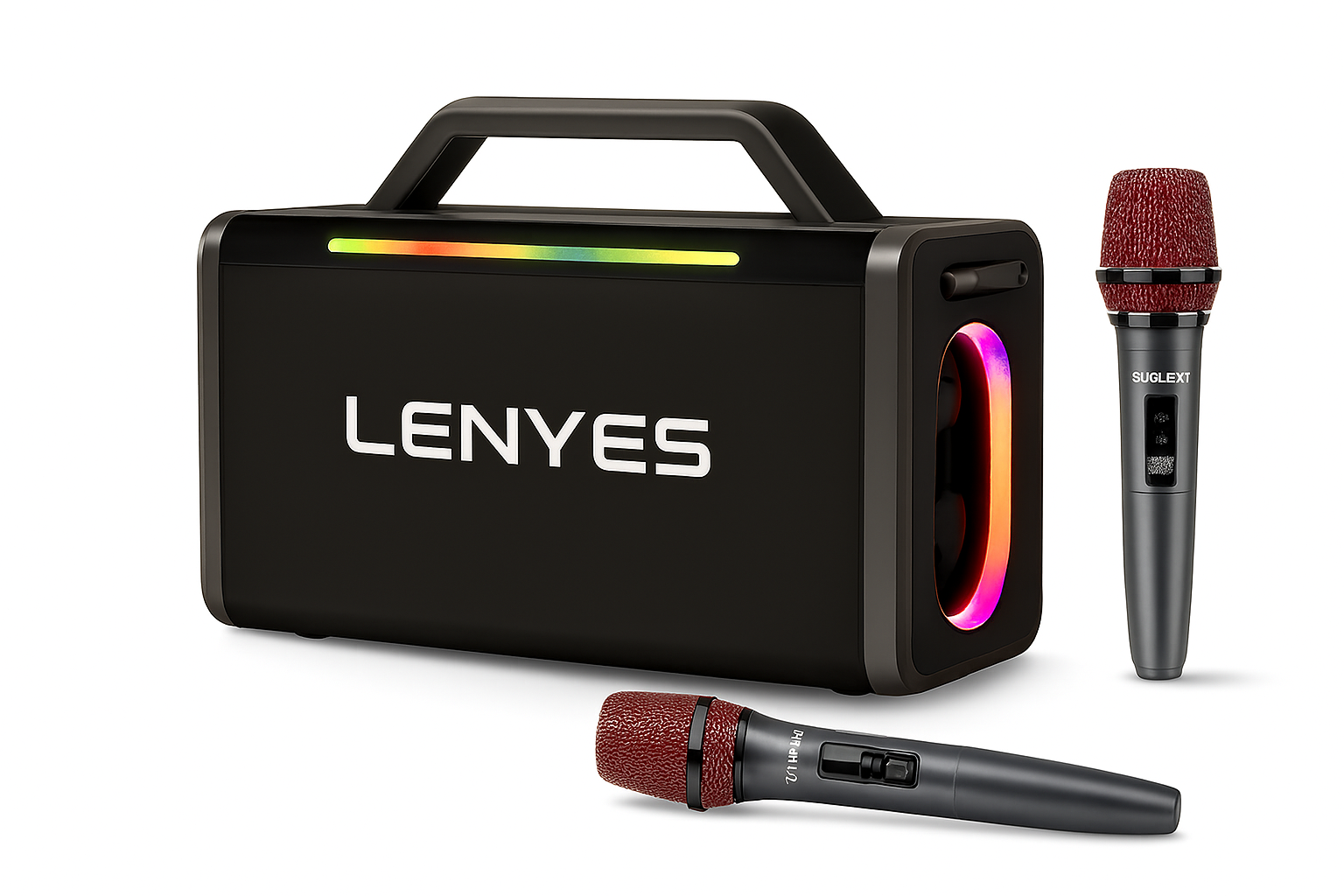 Портативная колонка LENYES S835, мощность 200Вт, 10ч работы, с беспроводными микрофонами