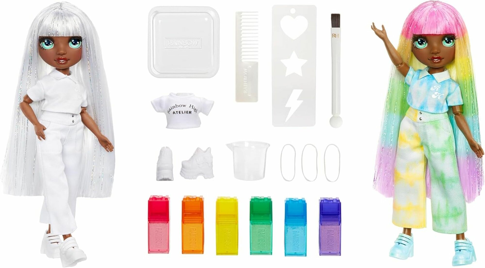 Кукла Rainbow High Color and Create с бирюзовыми глазами, с эффектом тай-дай — фото 1