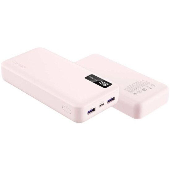 Внешний аккумулятор Ugreen PB312 (65589B) 20000mAh 2*USB-A 1*USB-C 20W розовый