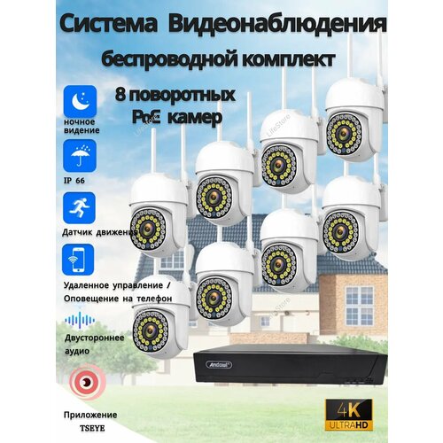 Готовый комплект видеонаблюдения 5G Kit система видеонаблюдения 4 камеры Full HD IP66 3MP 35000₽