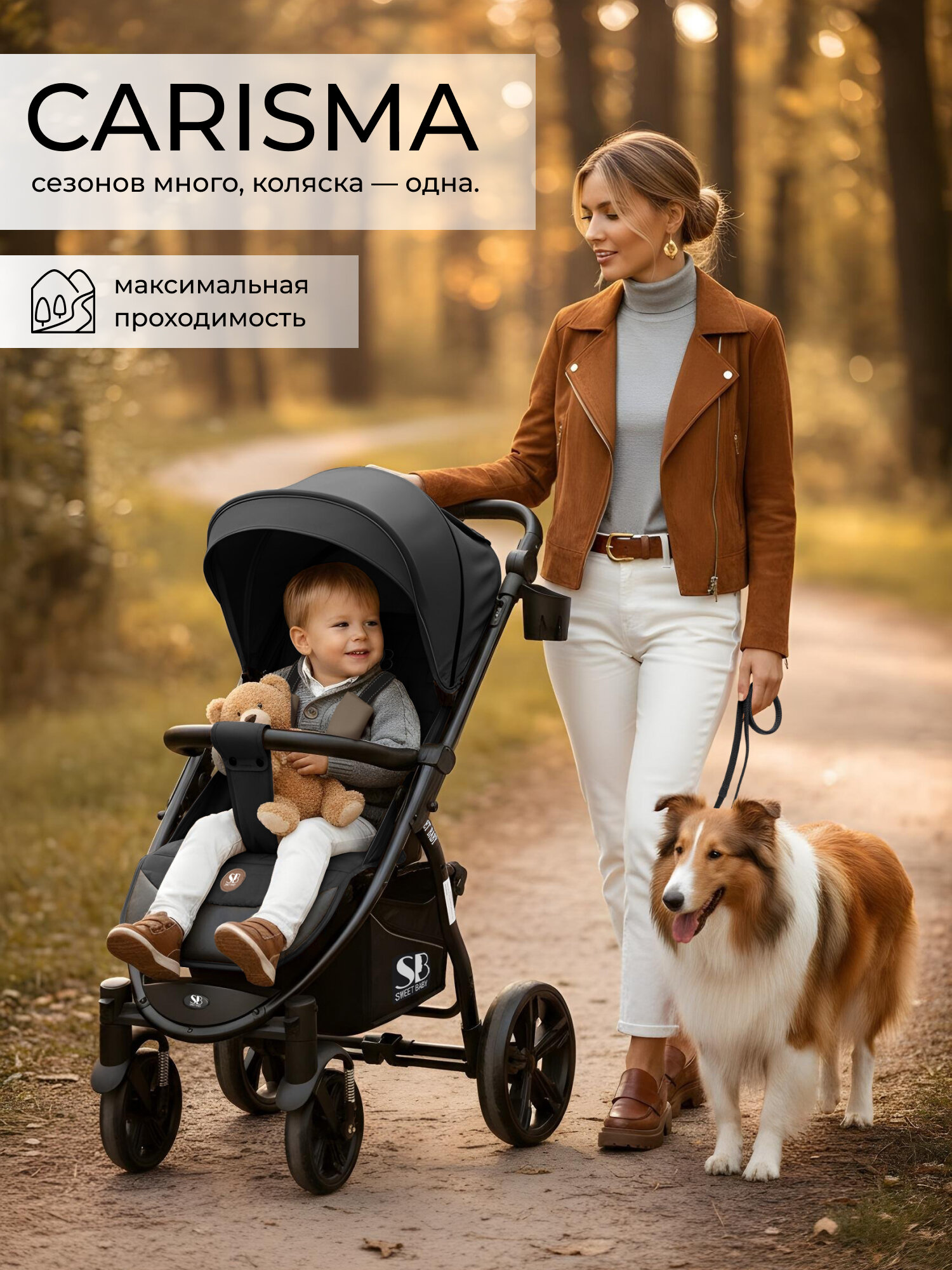 Прогулочная коляска Sweet Baby Carisma Black