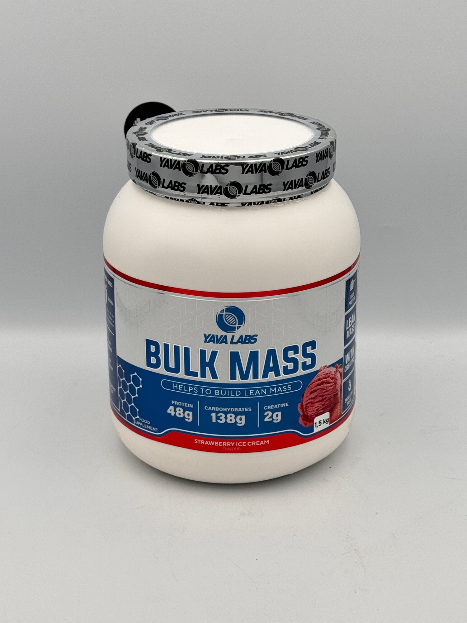 Yava Labs Bulk mass 1.5kg вкус Strawberry гейнер для набора массы — фото 1