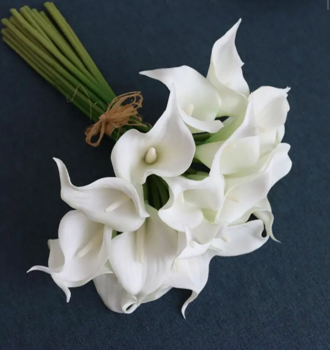 Искусственные цветы F каллы белые 50см 10шт полимерные материалы силикон