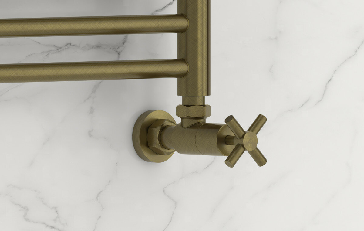 Вентиль Сунержа 05-1408-1234 Вентиль угловой, (крест) G 1/2" НР х G 3/4" НГ, состаренная бронза