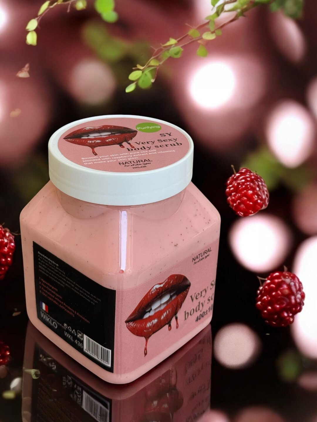 Ферамоновый скраб для тела Wokal Sherbet Body Скраб с малиной экстрактом 500/350 г