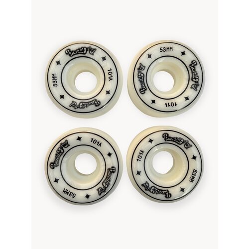 Колеса для скейтборда BroStuff original logo white, размер 53мм, жесткость 101a