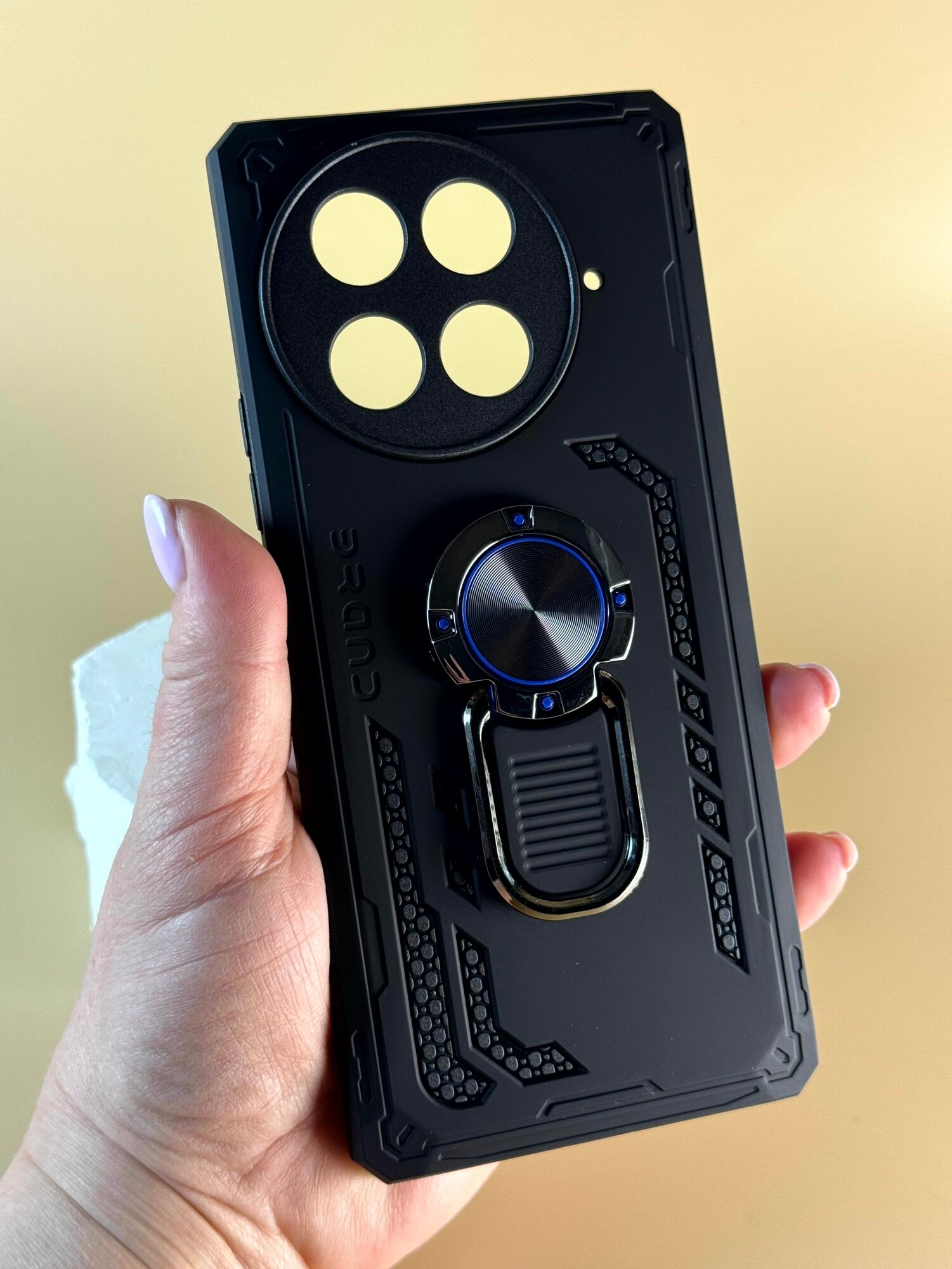 Чехол на Tecno Camon 30S/ 30S PRO / Чехол на Техно Камон 30С/30С Про противоударный, ударопрочный, усиленный с кольцом, черный — фото 1
