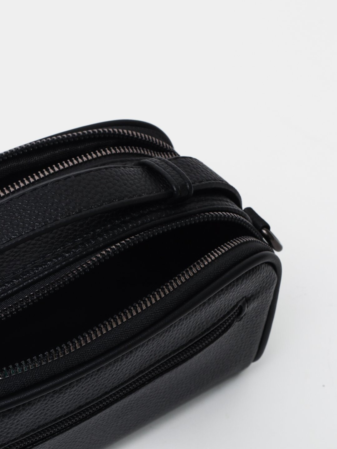 Портмоне, фактура зернистая, под рептилию, матовая, серый меланж — фото 1