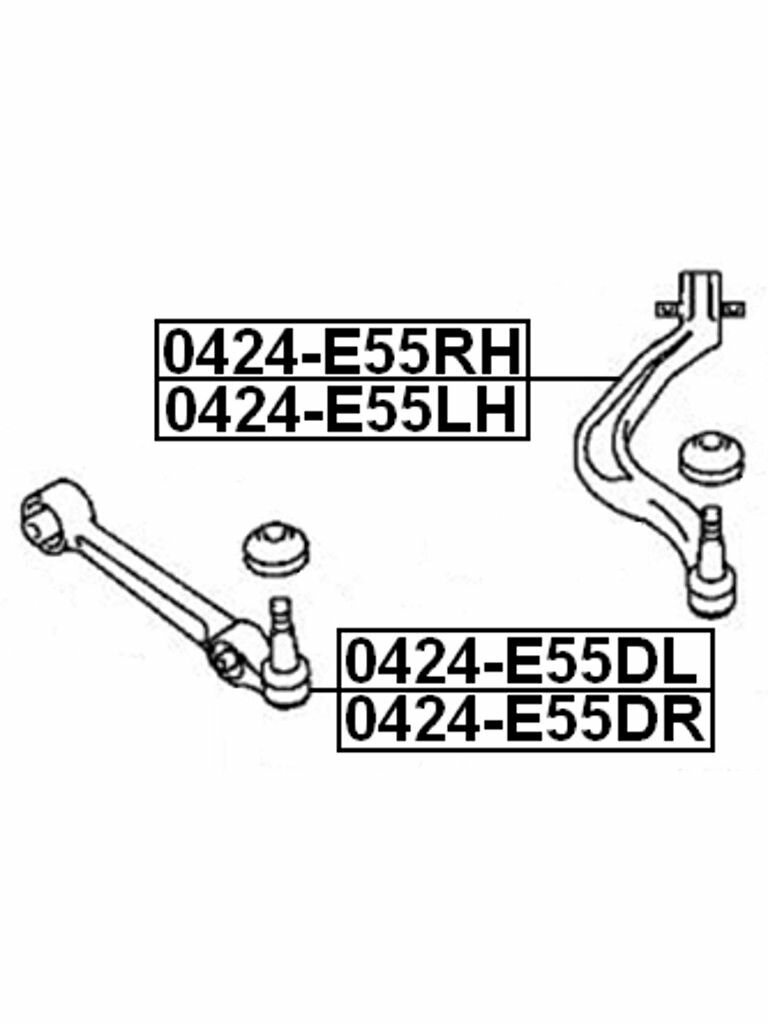 Рычаг передний нижний правый для автомобилей MITSUBISHI 0424-E55RH FEBEST