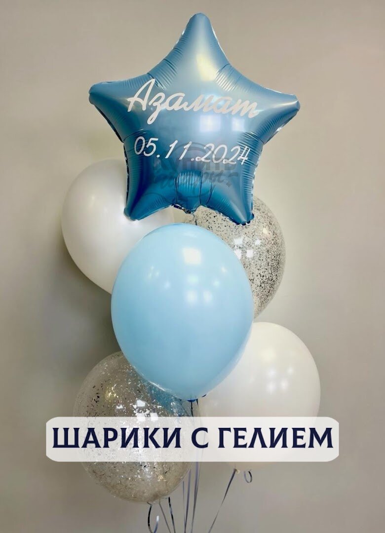 Воздушные шары с гелием, шарики воздушные на выписку для мальчиков №1792