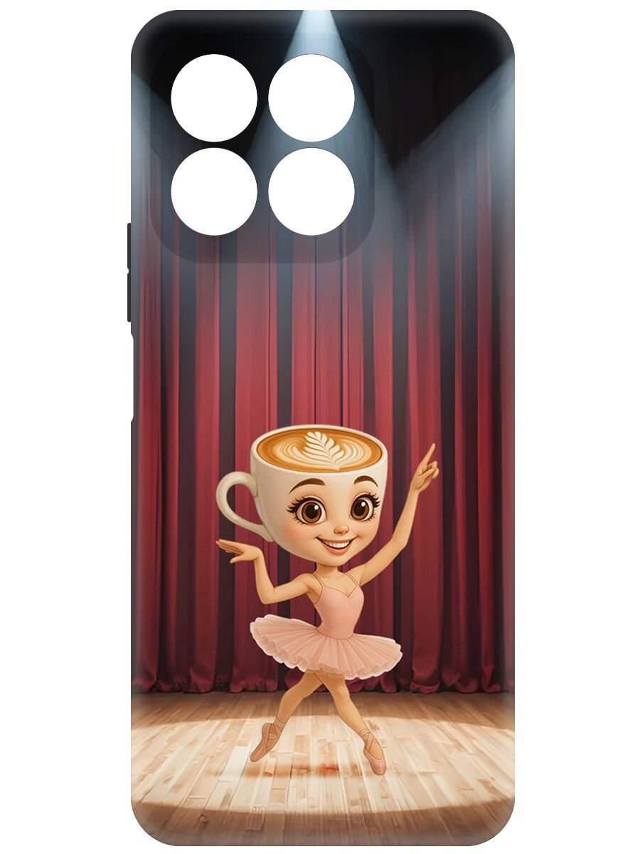 Чехол-накладка Krutoff Soft Case Балерино Капучино для Honor X6b черный