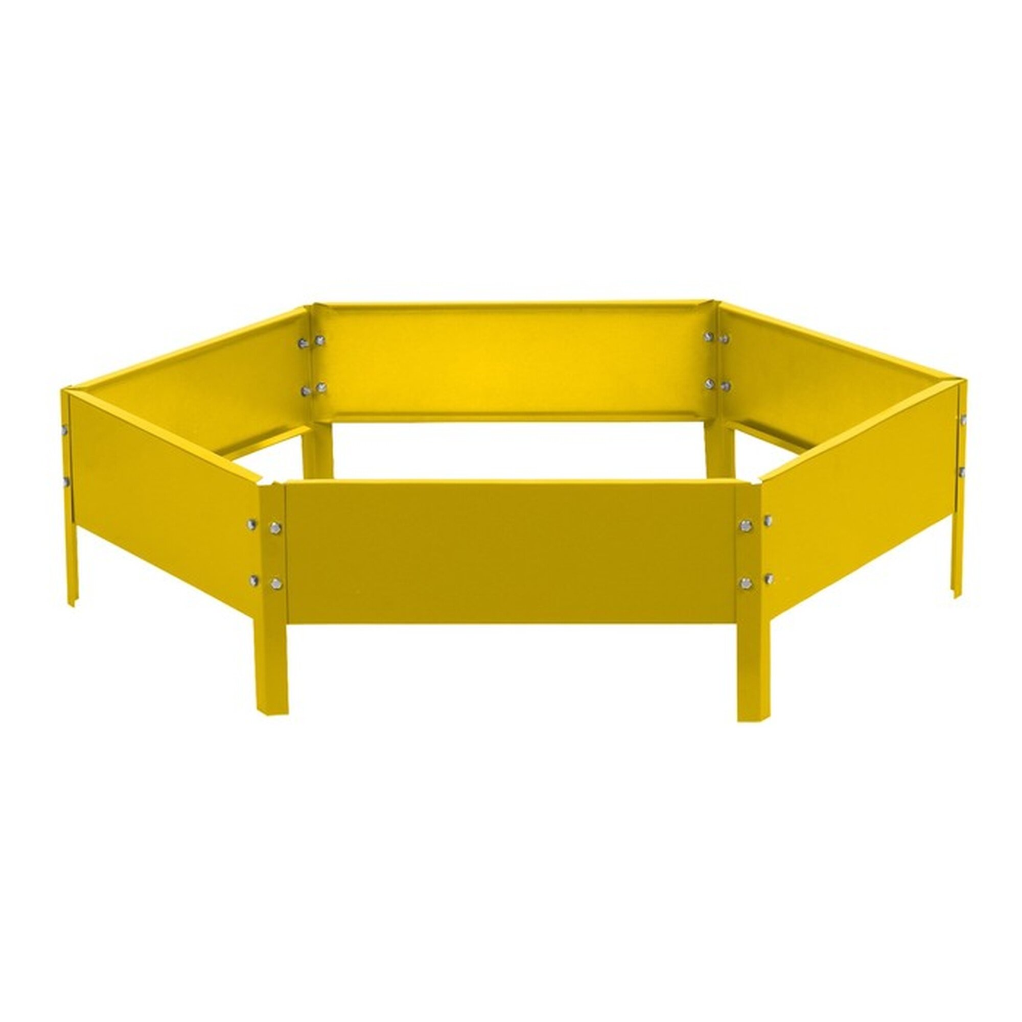 Клумба оцинкованная d = 100 см высота бортика 15 см жёлтая Greengo