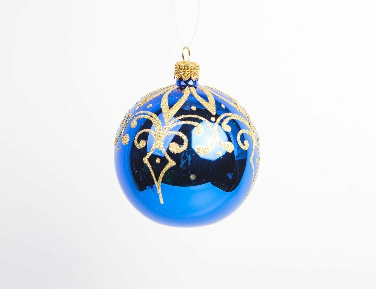 Елочный шар триумф, синий, 75 мм, Елочка С2061-син