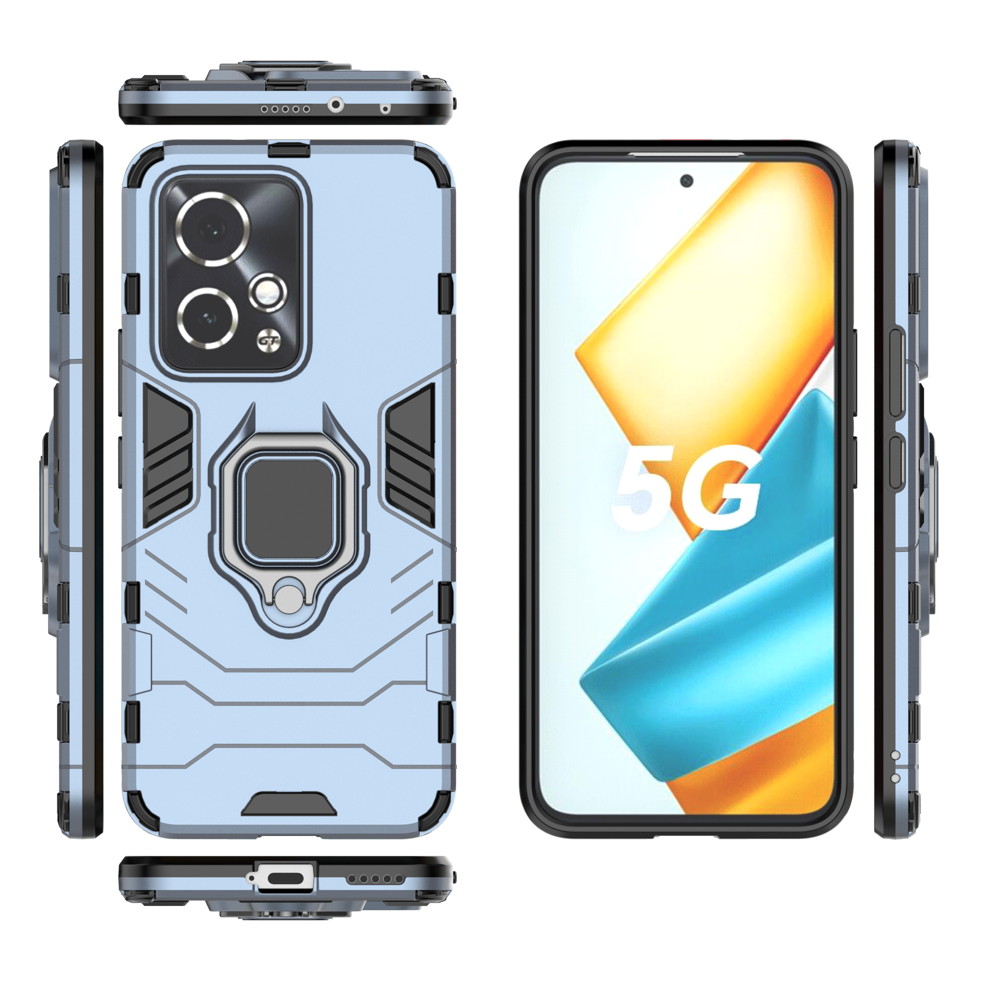 Подходит для Honor 90 GT/Хонор 90 GT Чехол для телефона с защитой камеры и с подставкой противоударный, 90 GT, подставка, soft touch,360° Полная защита, резина, пластик, защита камеры, ударопрочный