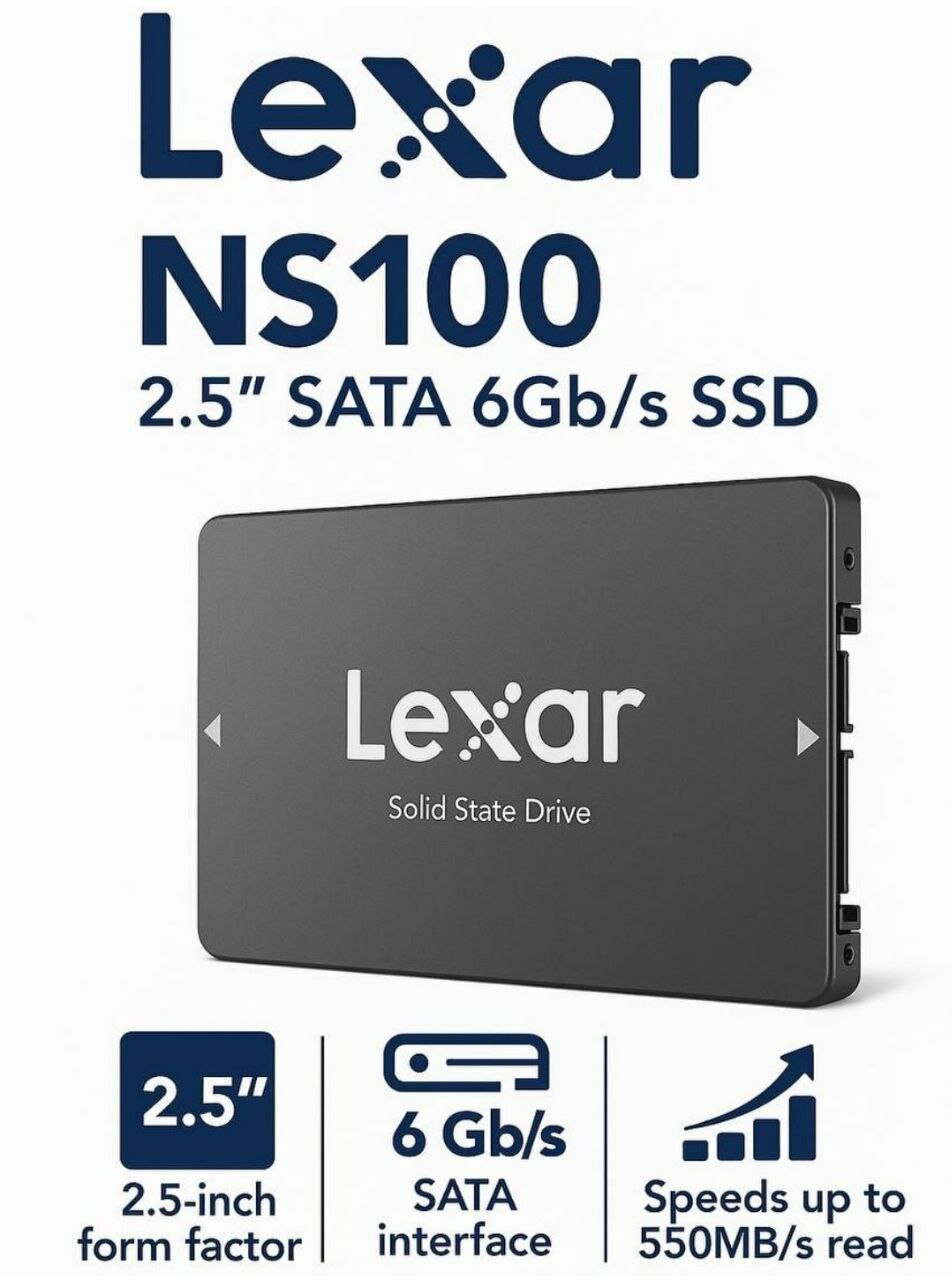 Твердотельный накопитель Lexar NS100, интерфейс SATA 6 Gb/s, форм-фактор mSATA, емкость 1 TB