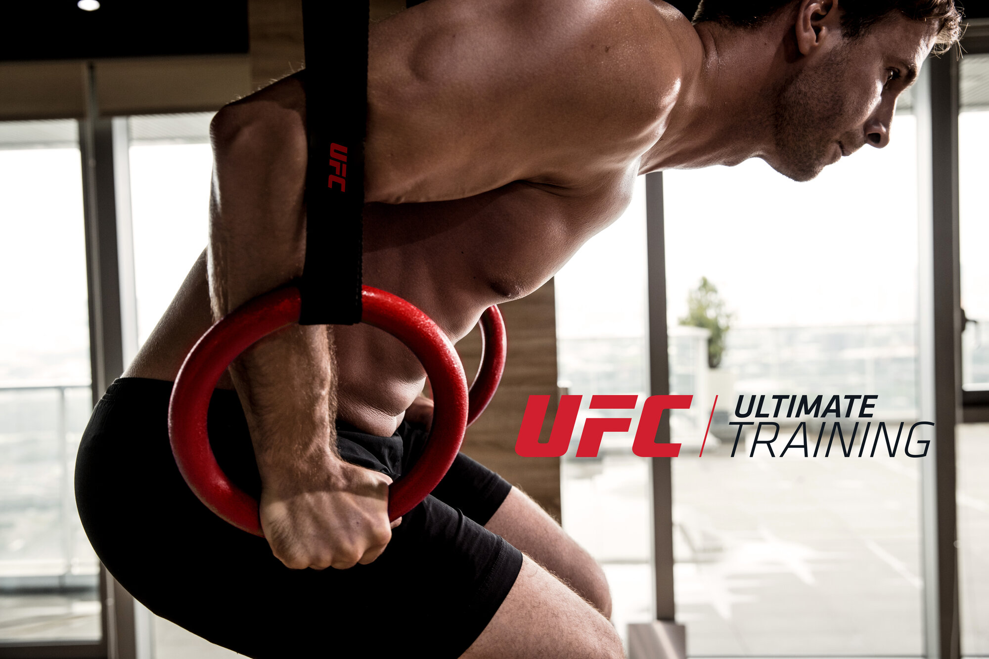 Гимнастические кольца UFC UHA-69402, для тренировок, красные — фото 1