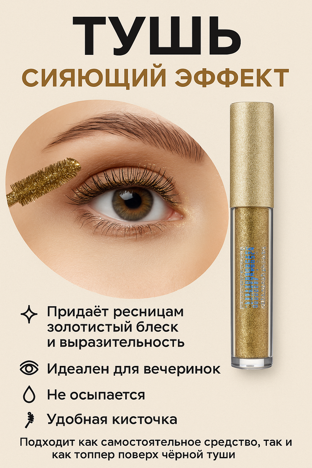 Блестящая тушь для ресниц для церемоний и встреч привлекательные глаза