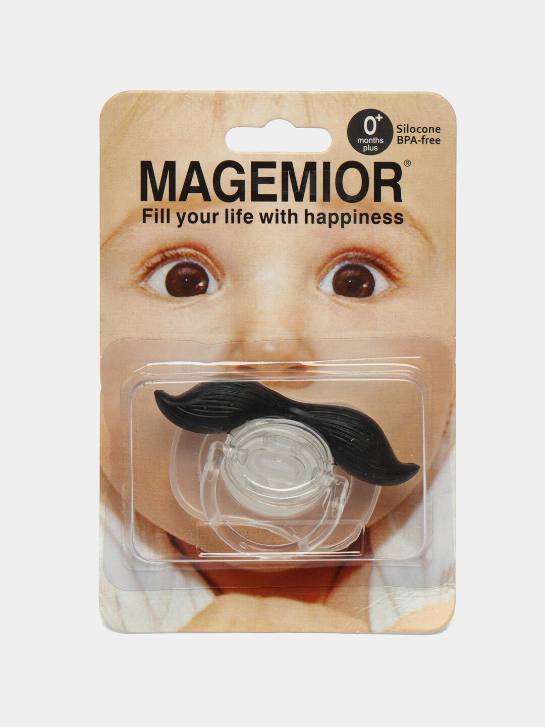 Пустышка Magemior — с усами, силиконовая, без BPA, для младенцев от 0 месяцев