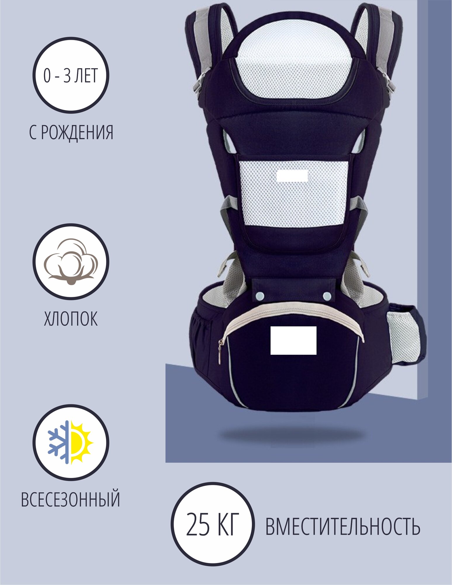 Рюкзак-переноска Техномама. Кенгуру-слинг для переноски ребенка синий