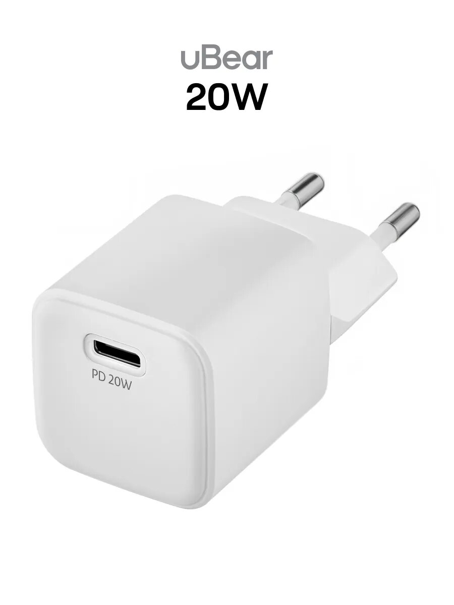 Сетевое зарядное устройство uBear Select USB-C 20Вт PD